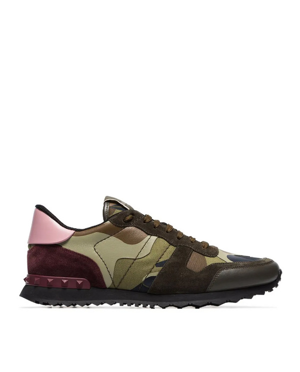 Valentino Garavani Soul Rockstud sneakers in green and pink
