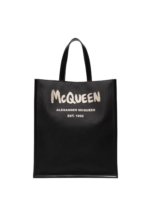 Alexander McQueen brushed logo tote bag