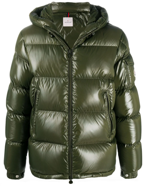 Mens green moncler jacket clearance