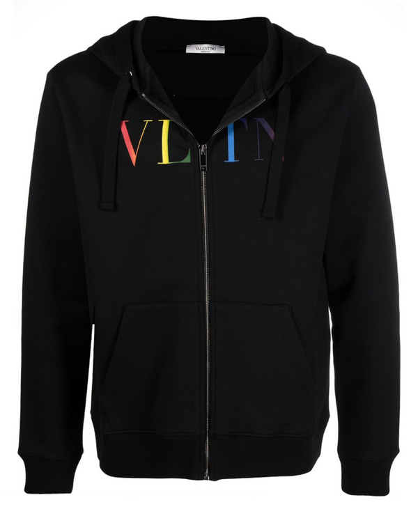 Valentino logo-print long-sleeve hoodie