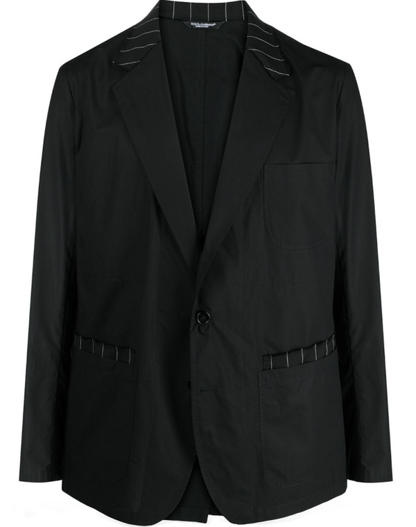 Dolce & Gabbana pinstriped details single-breasted blazer