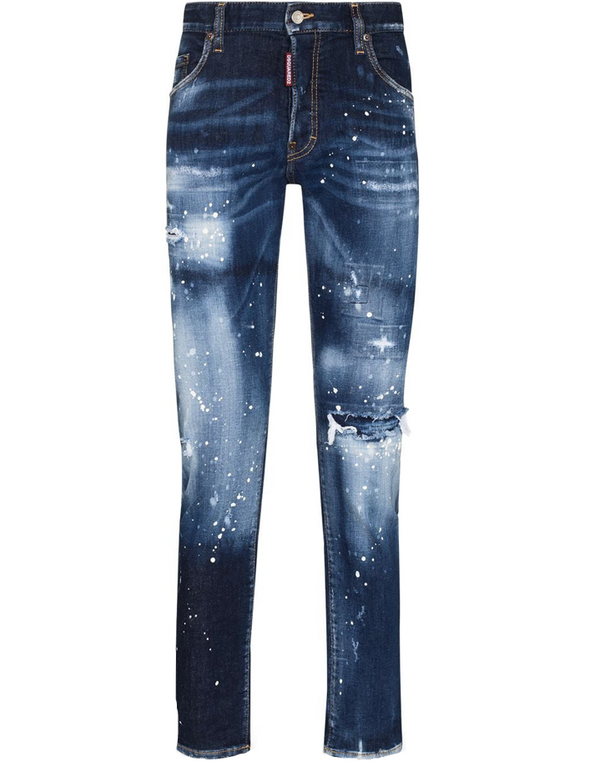 Balmain jeans 2025 white paint splatter