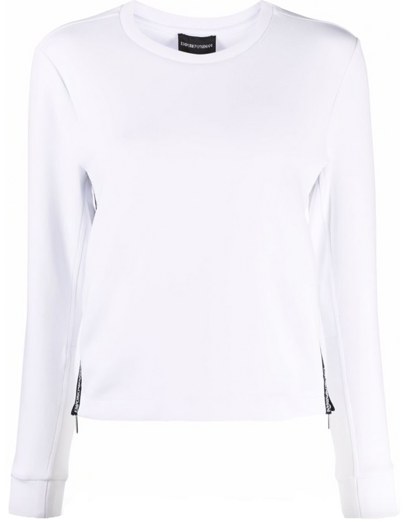 Emporio Armani logo-trim long sleeved sweatshirt