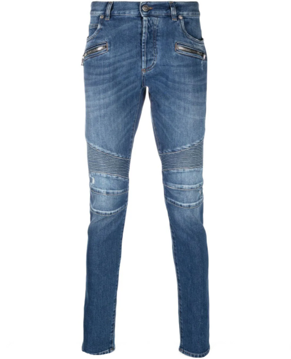 Balmain slim-fit ribbed jeans