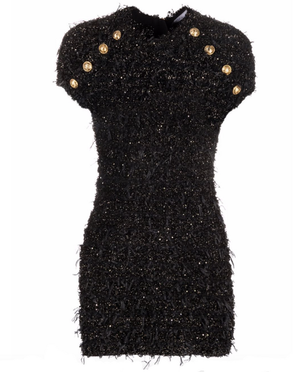 Balmain sequin-embellished tweed mini dress