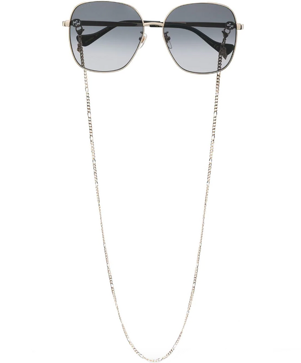 Gucci Eyewear chain-link tinted oversized sunglasses