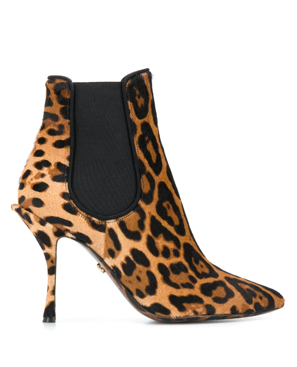 Dolce & Gabbana leopard print stiletto boots
