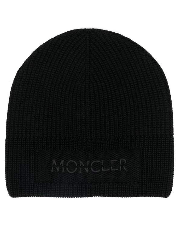 Moncler embroidered-logo knitted beanie