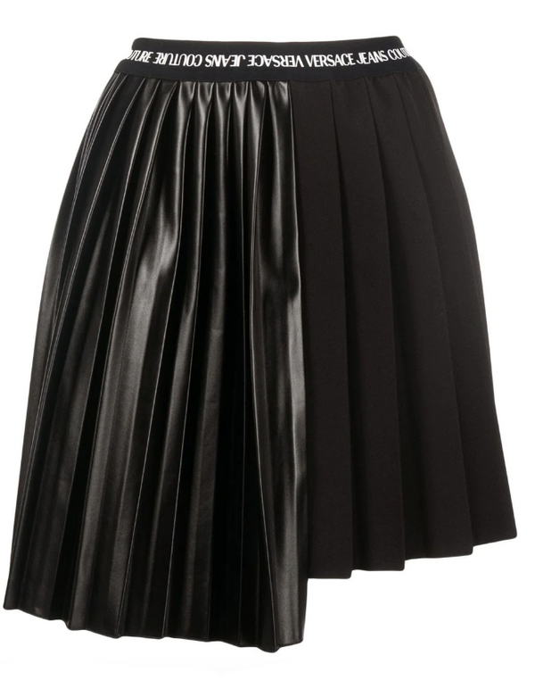 Versace Jeans Couture panelled asymmetric pleated skirt