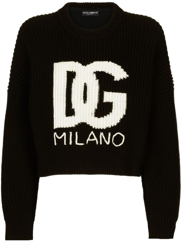 Dolce & Gabbana logo-print virgin wool jumper