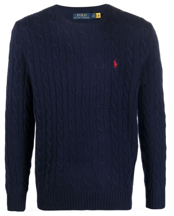 Polo Ralph Lauren logo-embroidered cable-knit jumper