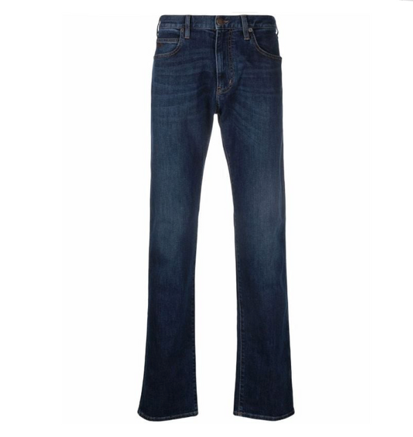 Emporio Armani J45 Regular-fit, washed twill comfort-denim jeans