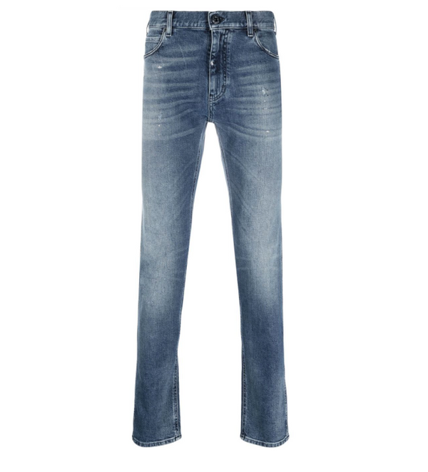 Emporio Armani J16 slim-cut stonewashed jeans