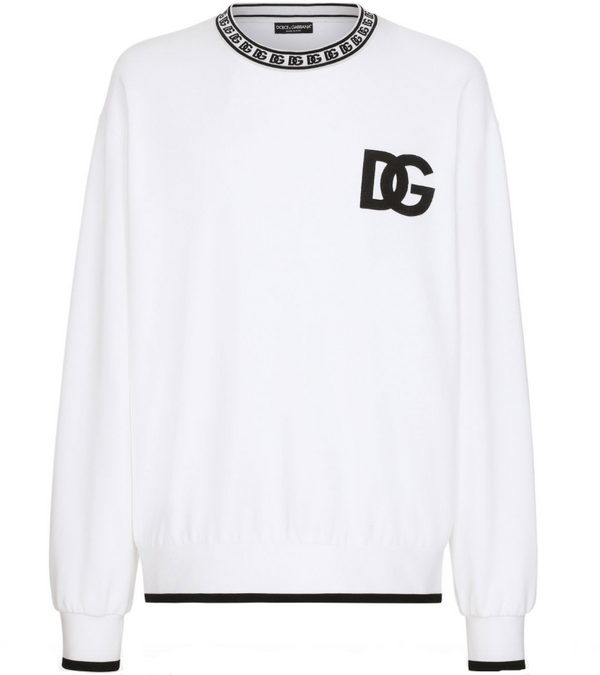 Dolce & Gabbana jersey round-neck sweatshirt with DG embroidery