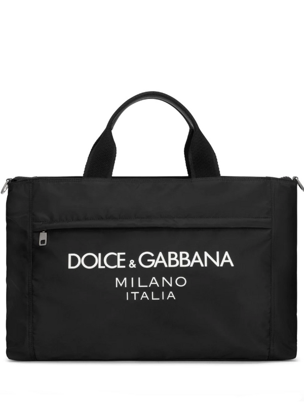 Dolce & Gabbana nylon holdall with rubberized logo