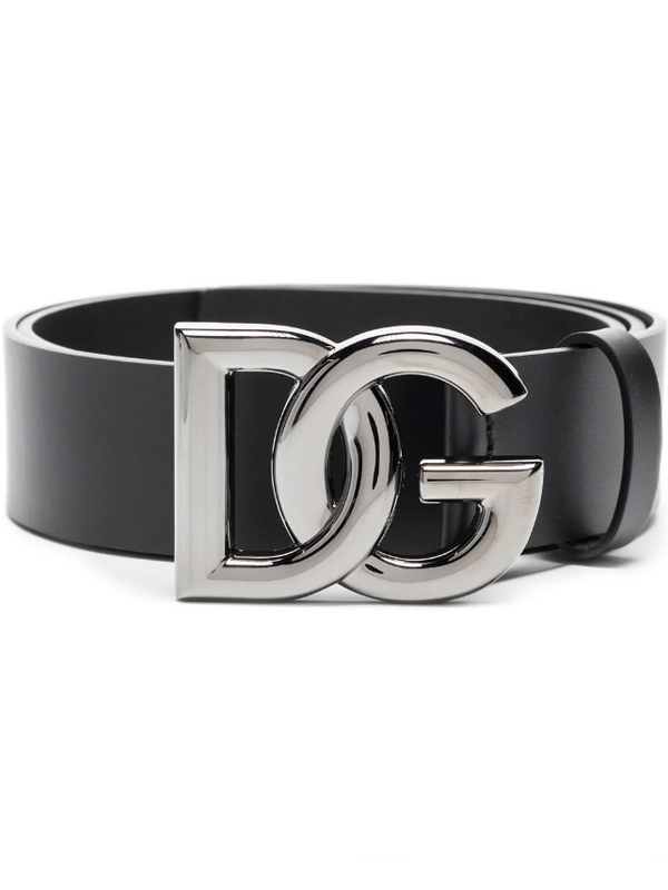 Dolce & Gabbana lux leather belt with crossover DG logo buckle