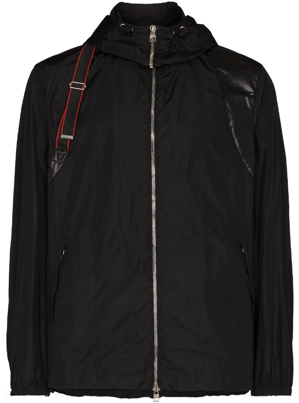 Alexander McQueen harness logo tape jacket