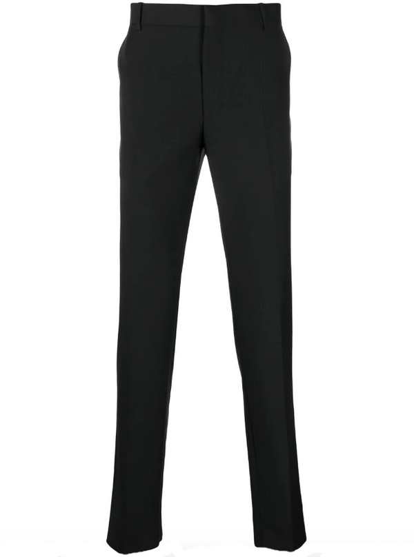 Alexander McQueen men's classic selvedge mohair trousers in black