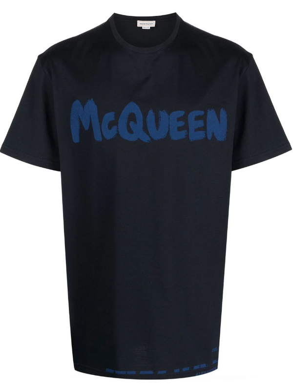 Alexander McQueen men's Graffiti t-shirt in navy