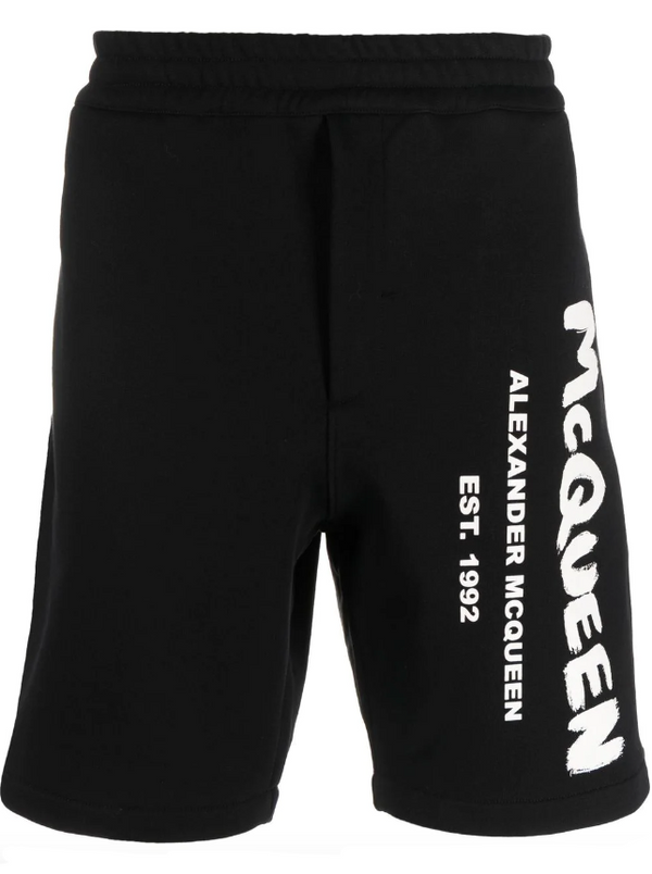 Alexander McQueen men's Graffiti Shorts in black