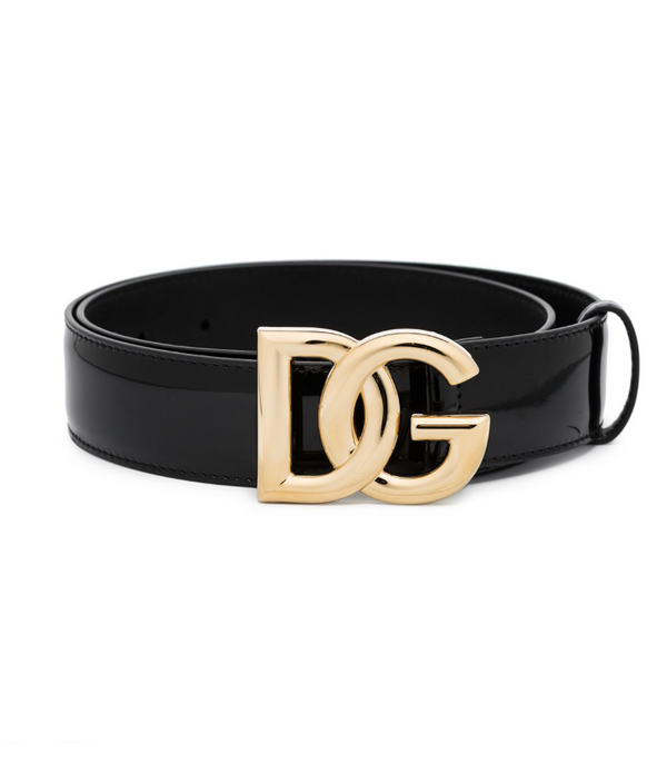 Dolce & Gabbana patent leather belt with DG logo