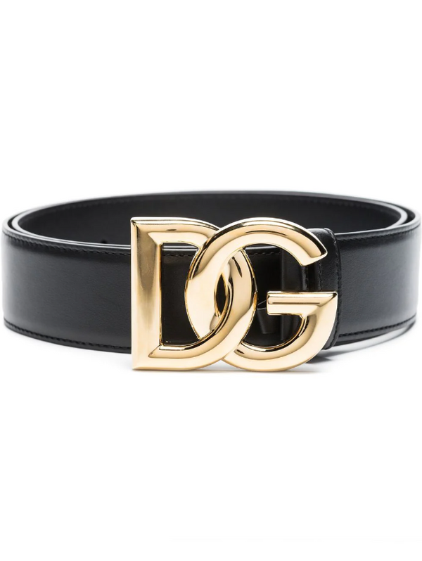 Dolce & Gabbana logo-plaque leather belt