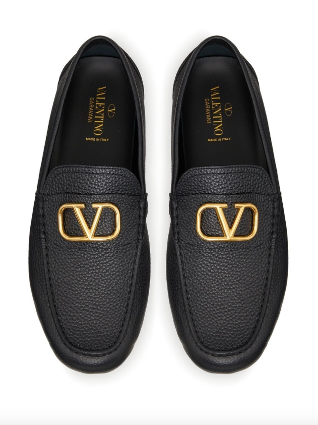 Black and gold valentino shoes online