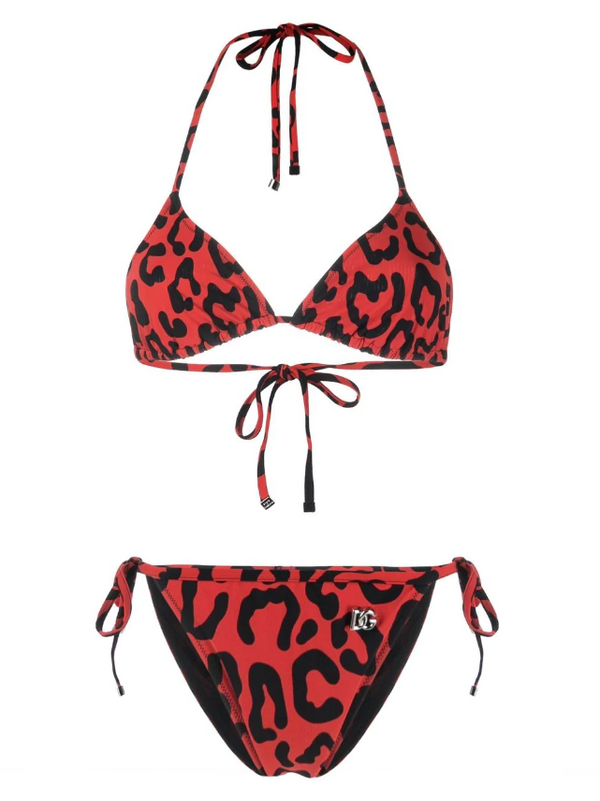 Dolce & Gabbana Leopard-print triangle bikini