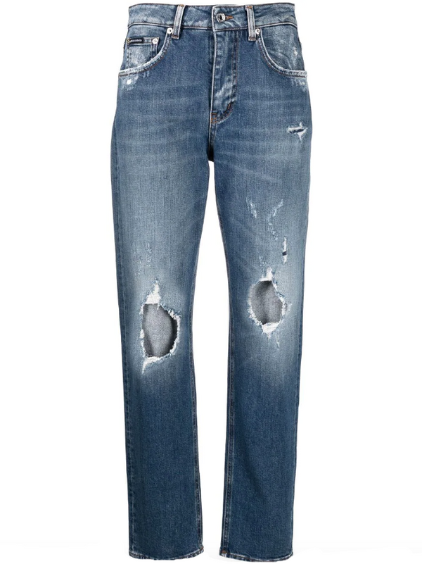 Dolce & Gabbana boyfriend jeans with rips