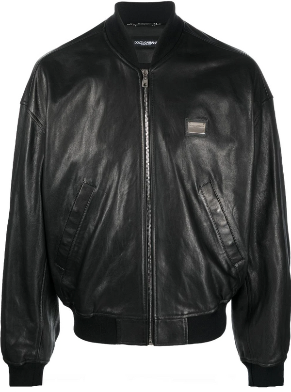 Dolce & Gabbana leather jacket with branded tag