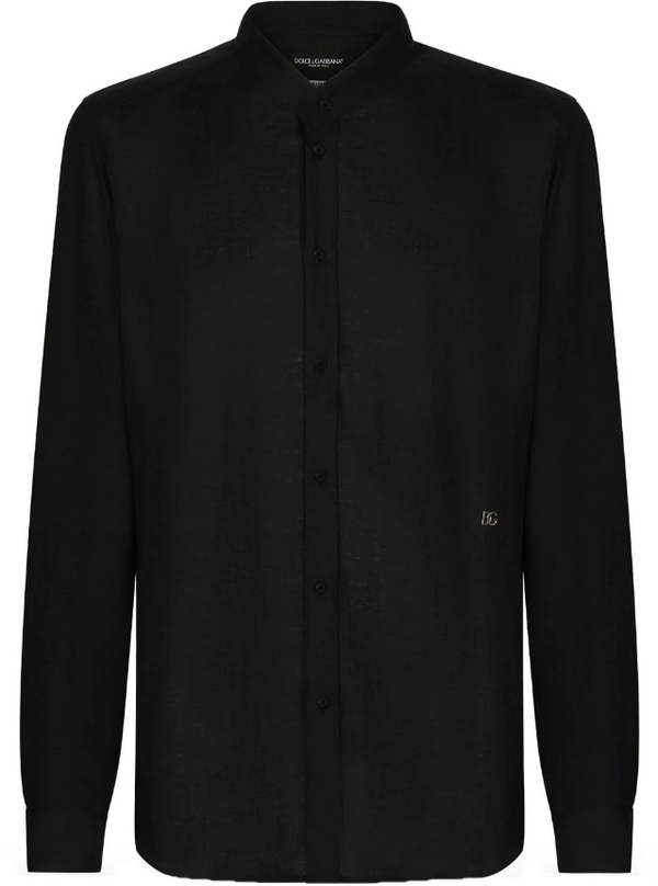 Dolce & Gabbana linen Martini-fit shirt with DG hardware