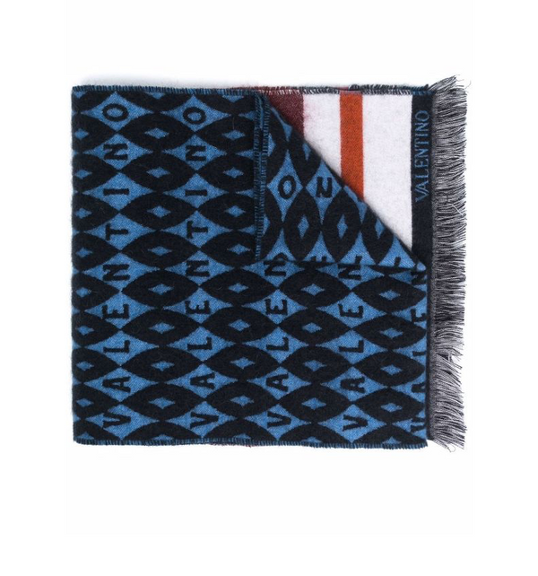Valentino patterned wool-blend scarf
