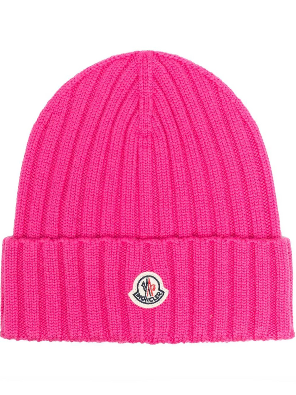 Moncler Ribbed Knit Wool Beanie