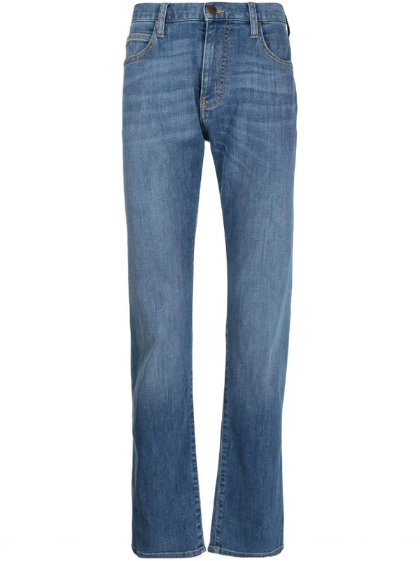 Emporio Armani J45 Regular-fit, washed twill comfort-denim jeans