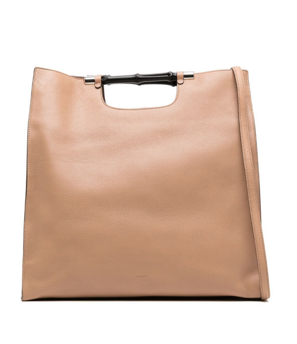 Gucci Beige leather bamboo daily tote bag