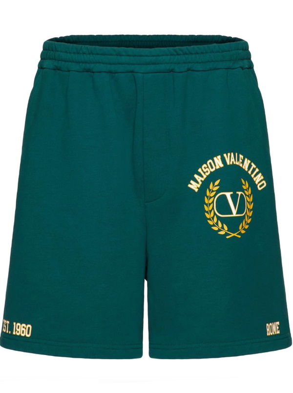 Valentino cotton Bermuda shorts with Maison Valentino print