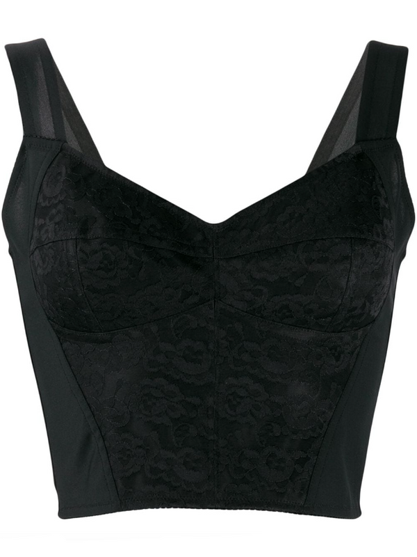 Dolce & Gabbana shaper corset bustier top in jacquard and lace