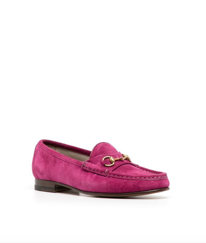 Gucci Deep pink suede anniversary 1953 loafers Profile Fashion