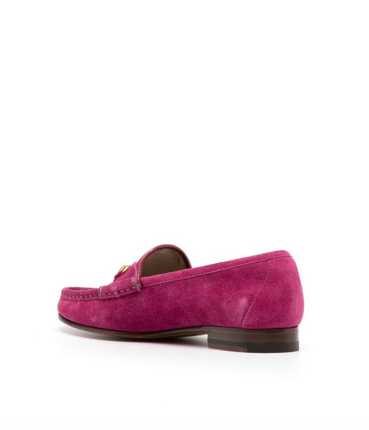 Gucci pink shop suede loafers