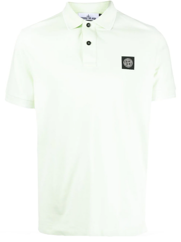 Stone Island logo-patch cotton polo shirt