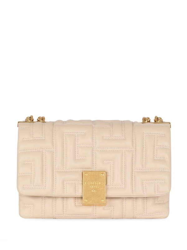 Balmain 1945 Soft small bag in quilted lambskin