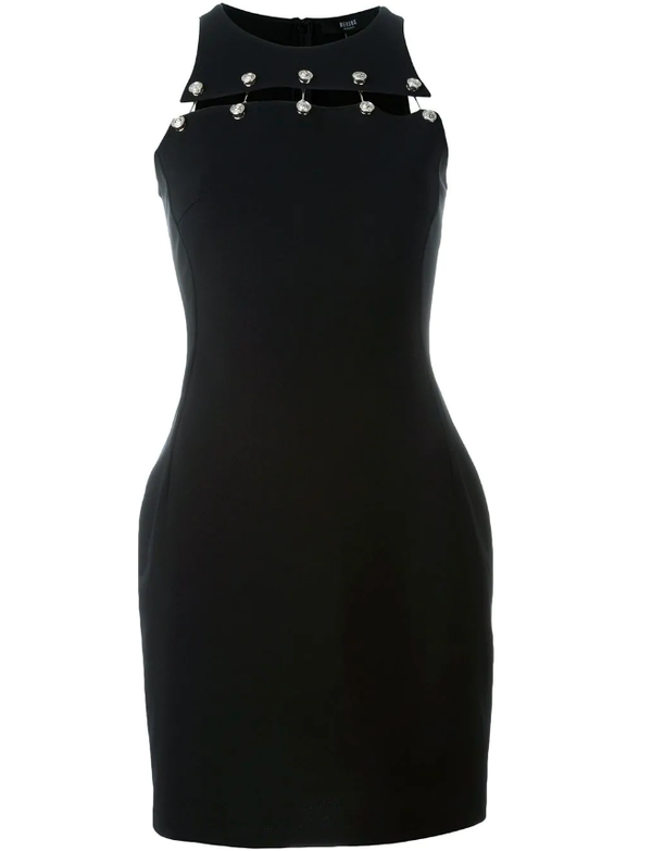 Versus Lion head pin fitted dress