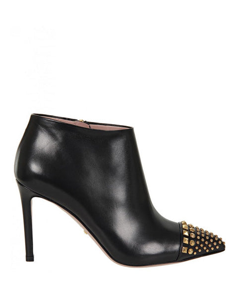 Gucci Black leather studded ankle boots