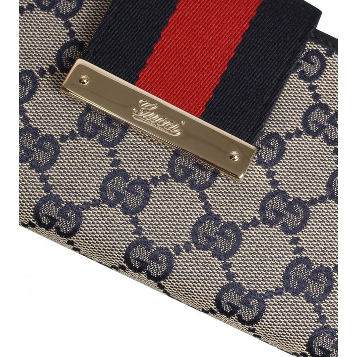 Beige & blue original GG canvas continental wallet - Profile Fashion