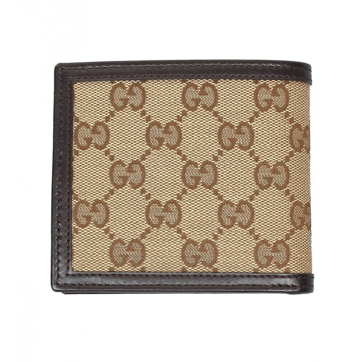 Beige & brown GG fabric coin wallet - Profile Fashion