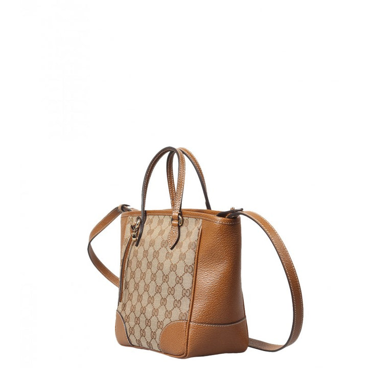 Beige & nut brown original GG canvas Bree tote bag - Profile Fashion