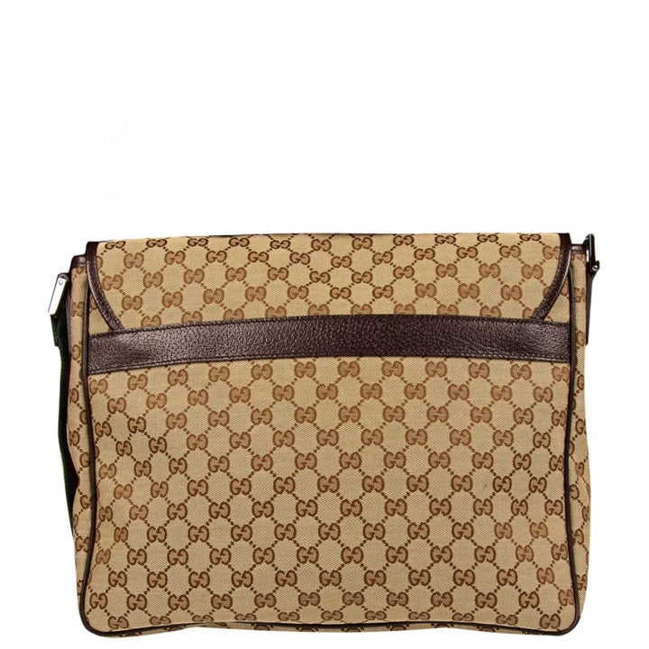 Beige & brown original GG fabric messenger bag - Profile Fashion