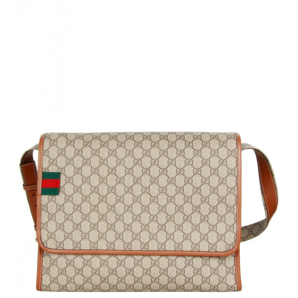 Beige GG supreme fabric messenger bag - Profile Fashion