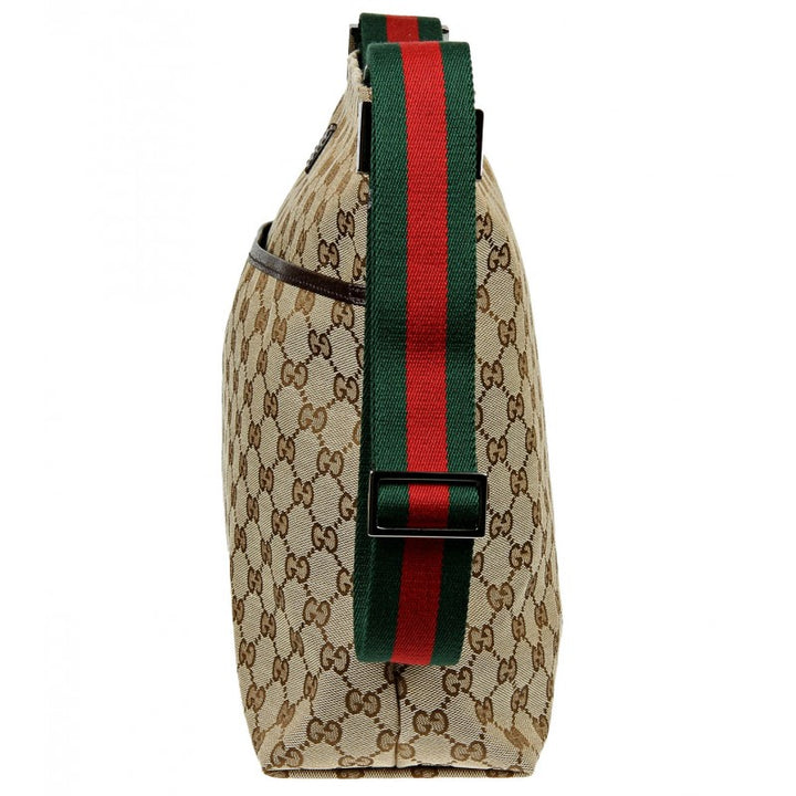 Beige GG Supreme large messenger bag - Profile Fashion