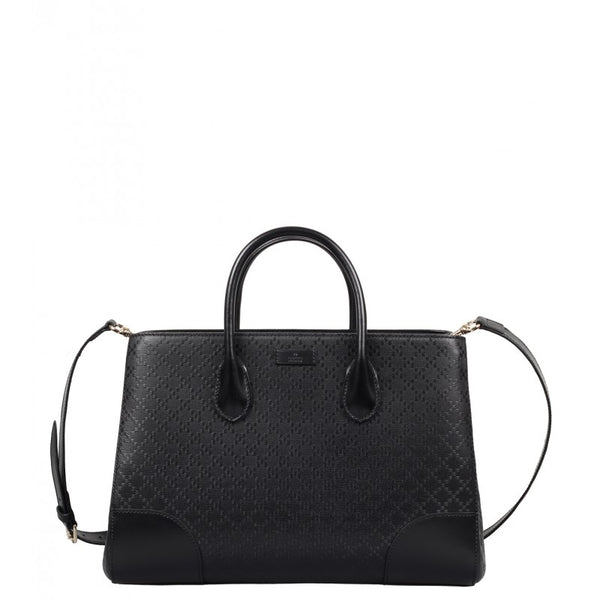 Gucci Black diamante leather top handle bag